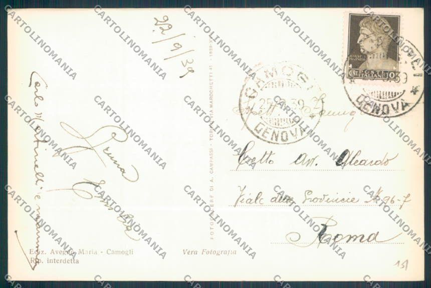 Genova Camogli Foto cartolina ZQ9409 – retro