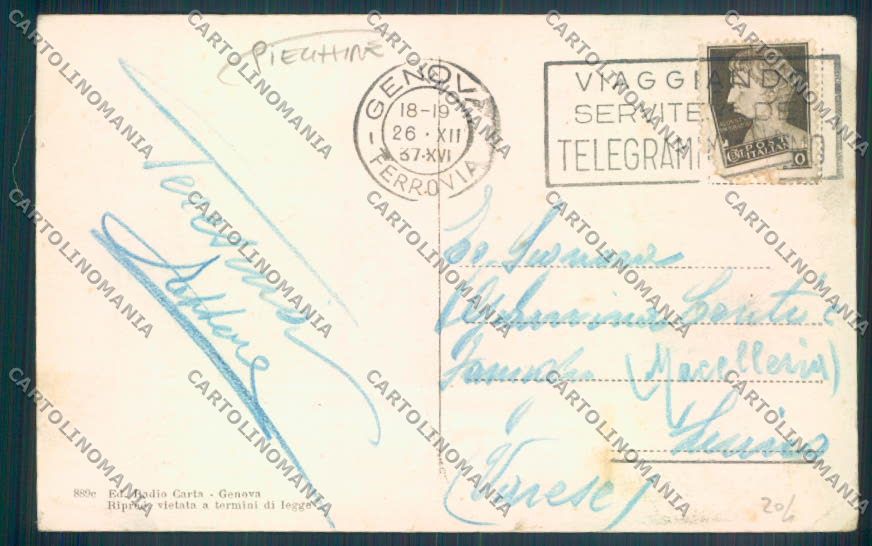 Genova Città Capolungo PIEGHINE cartolina ZQ9486 – retro