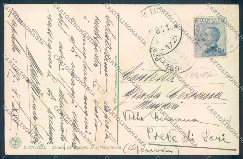 Genova Rapallo San Michele Barca ABRASA cartolina ZQ9504 – retro