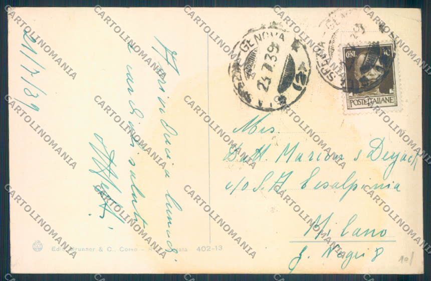 Genova Rapallo San Michele cartolina ZQ9512 – retro