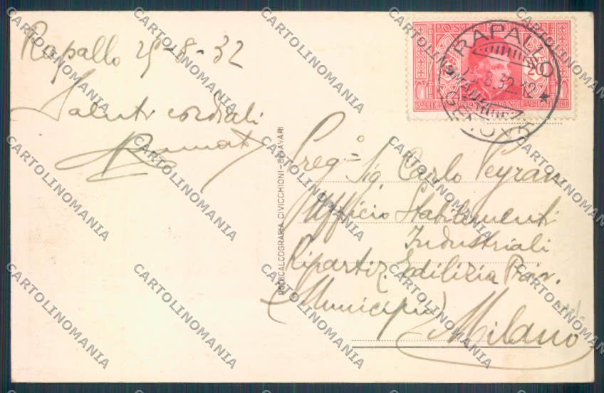 Genova Rapallo San Michele Nave cartolina ZQ9520 – retro
