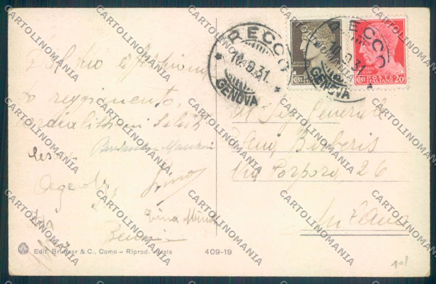 Genova Recco cartolina ZQ9549 – retro
