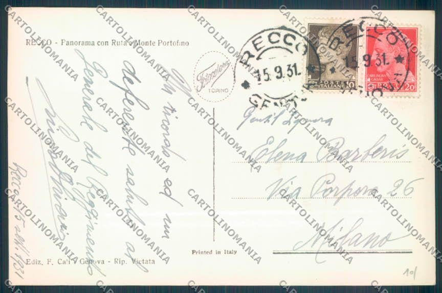 Genova Recco Foto cartolina ZQ9571 – retro