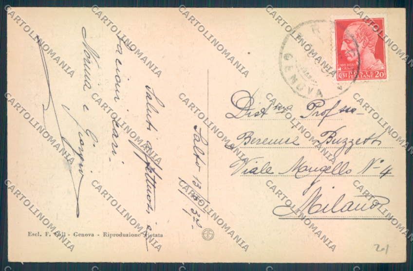 Genova Recco Salto cartolina ZQ9593 – retro