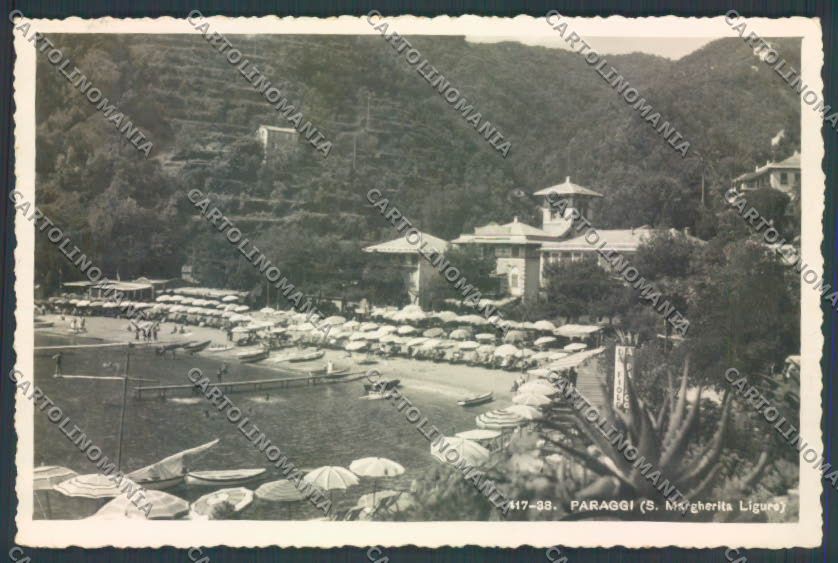 Genova Santa Margherita Ligure Paraggi PIEGA Foto cartolina ZQ9711 – fronte