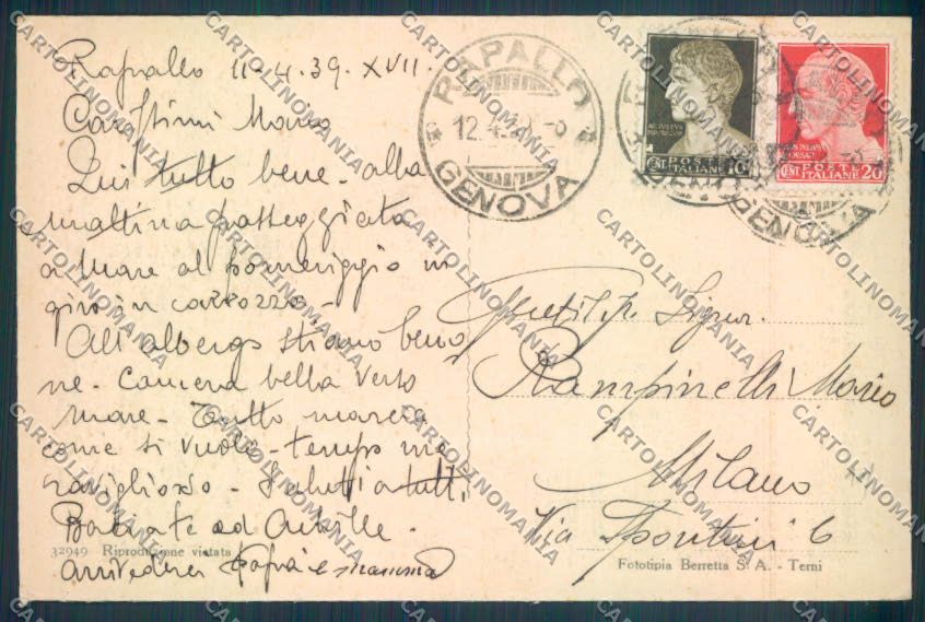 Genova Rapallo cartolina ZQ9751 – retro