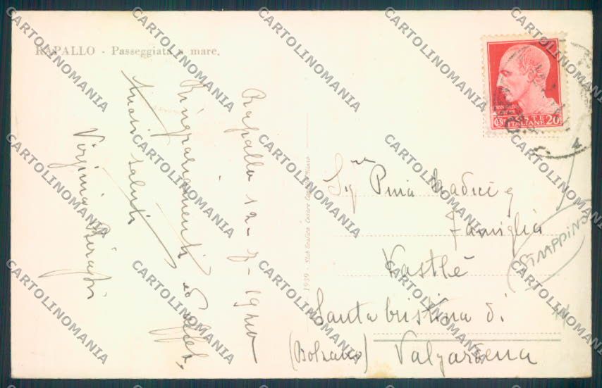 Genova Rapallo STRAPPINO cartolina ZQ9755 – retro