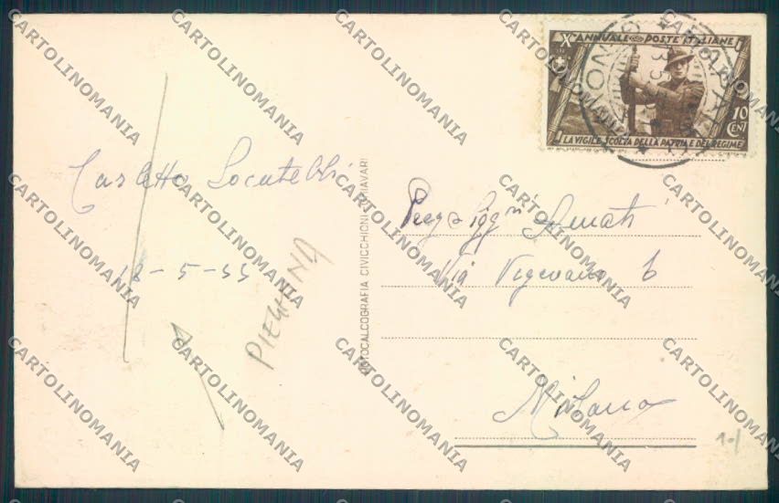 Genova Rapallo PIEGHINA cartolina ZQ9762 – retro