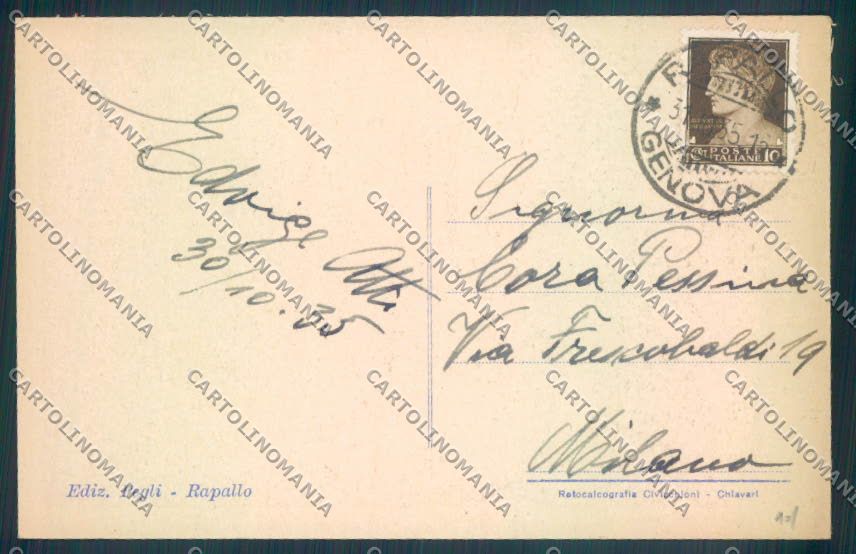 Genova Rapallo cartolina ZQ9773 – retro