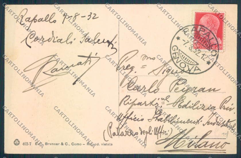 Genova Rapallo cartolina ZQ9783 – retro