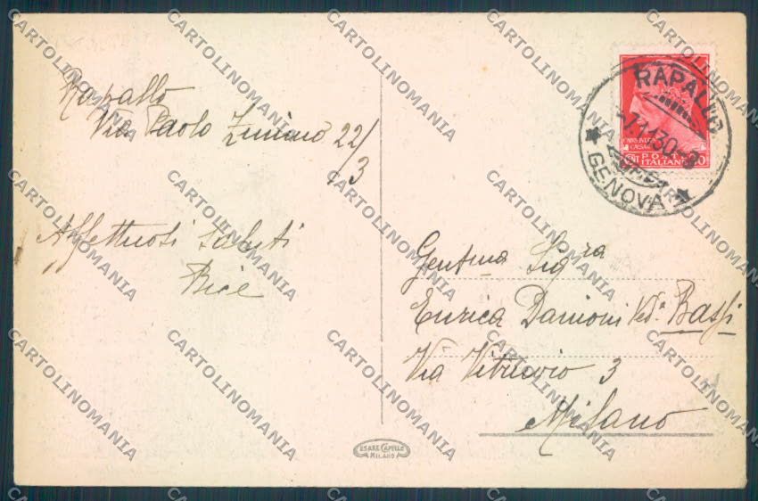 Genova Rapallo cartolina ZQ9785 – retro