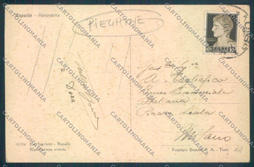 Genova Rapallo PIEGHINE cartolina ZQ9789 – retro