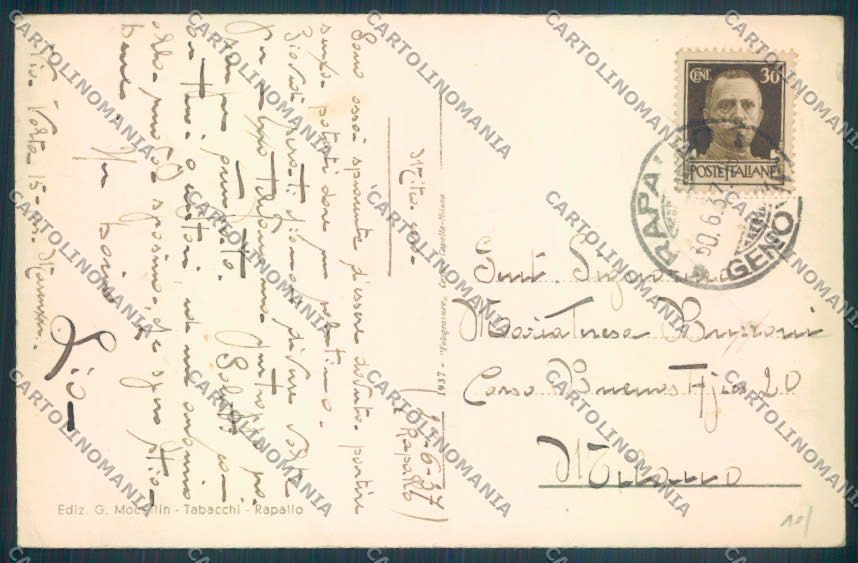 Genova Rapallo cartolina ZQ9791 – retro