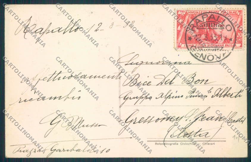 Genova Rapallo cartolina ZQ9798 – retro