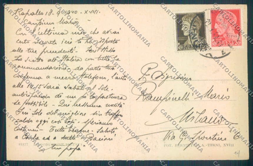 Genova Rapallo Barca cartolina ZQ9799 – retro