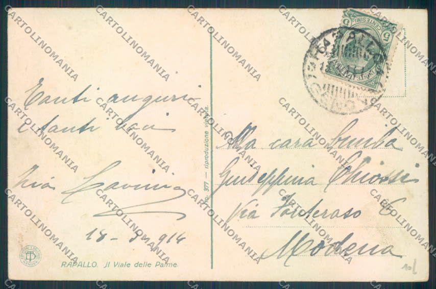 Genova Rapallo cartolina ZQ9816 – retro
