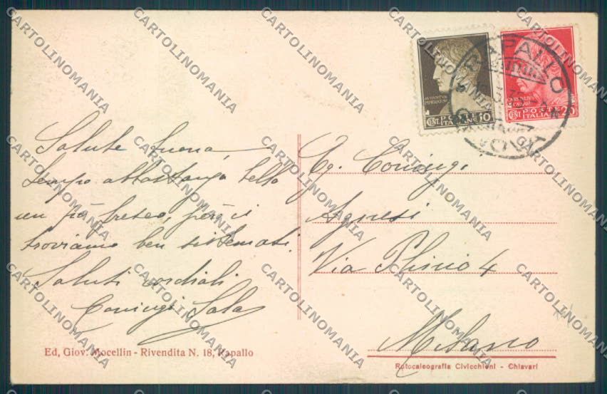 Genova Rapallo cartolina ZQ9877 – retro