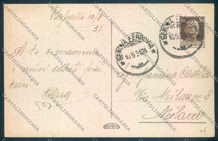 Genova Rapallo cartolina ZQ9881 – retro