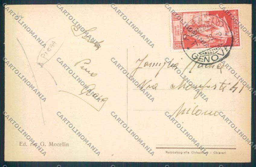 Genova Rapallo PIEGA cartolina ZQ9891 – retro