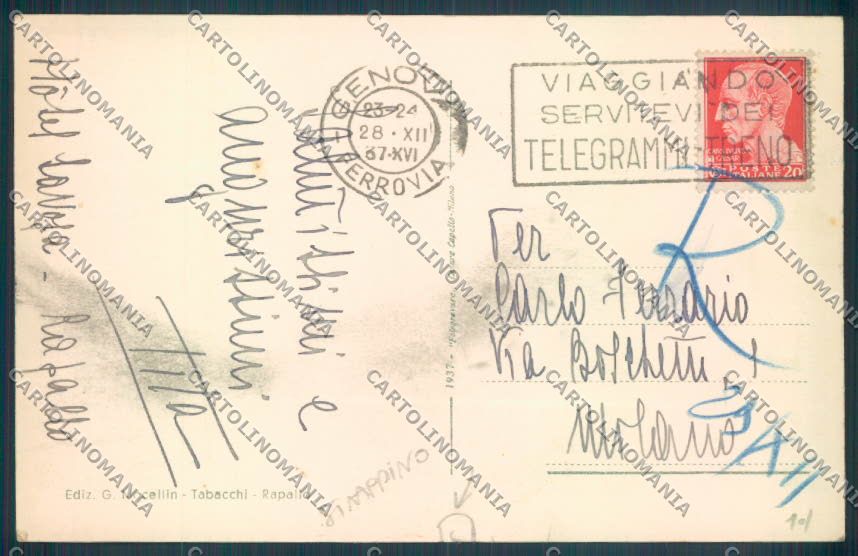 Genova Rapallo STRAPPINO cartolina ZQ9897 – retro