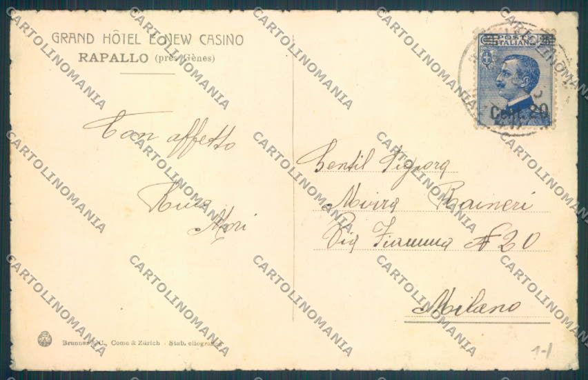 Genova Rapallo cartolina ZQ9912 – retro
