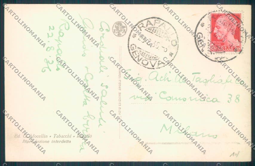 Genova Rapallo Foto cartolina ZQ9936 – retro