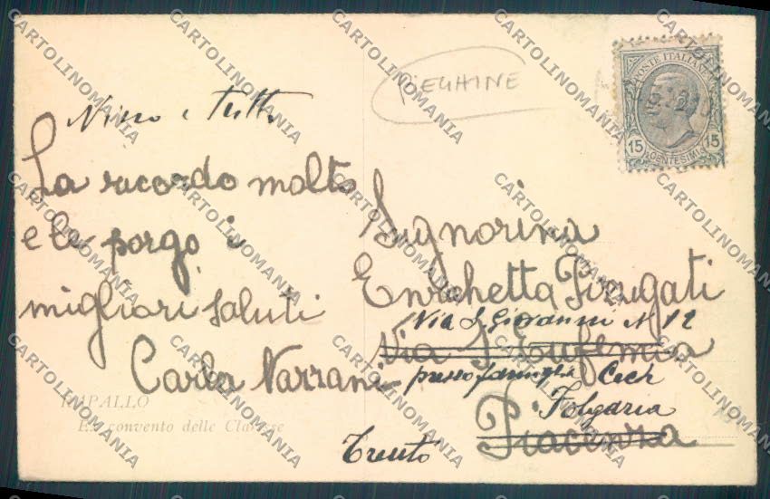 Genova Rapallo PIEGHINE cartolina ZQ9954 – retro