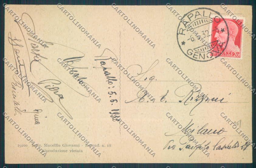 Genova Rapallo cartolina ZQ9956 – retro