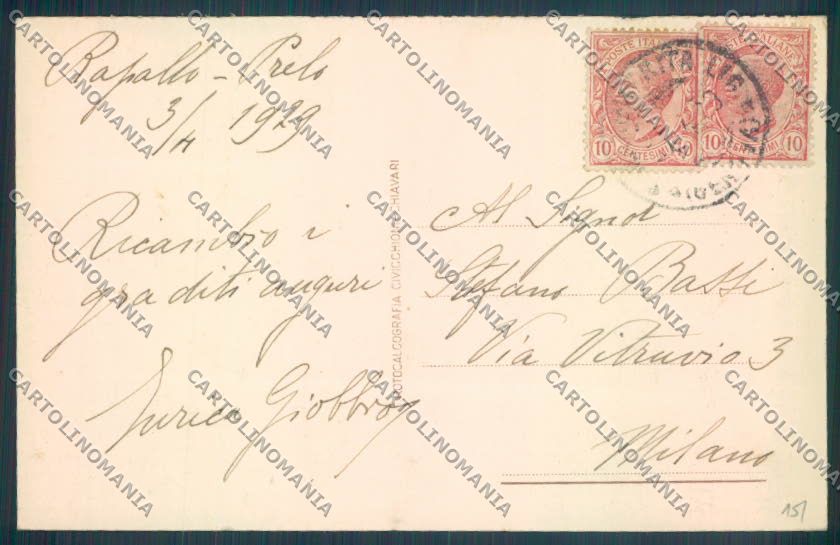 Genova Rapallo cartolina ZQ9959 – retro