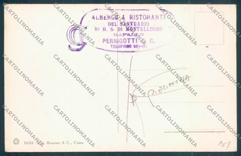 Genova Rapallo PIEGHINA cartolina ZQ9969 – retro