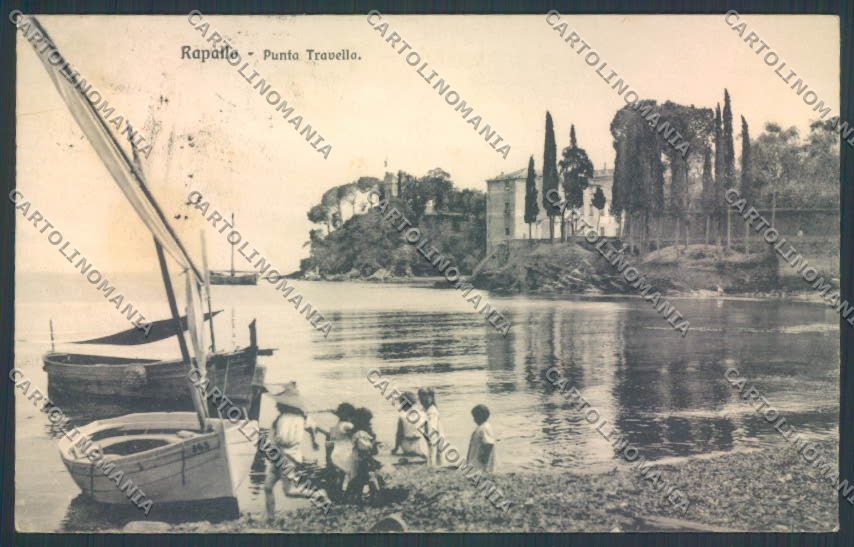 Genova Rapallo Barca ABRASA cartolina ZQ9991 – fronte