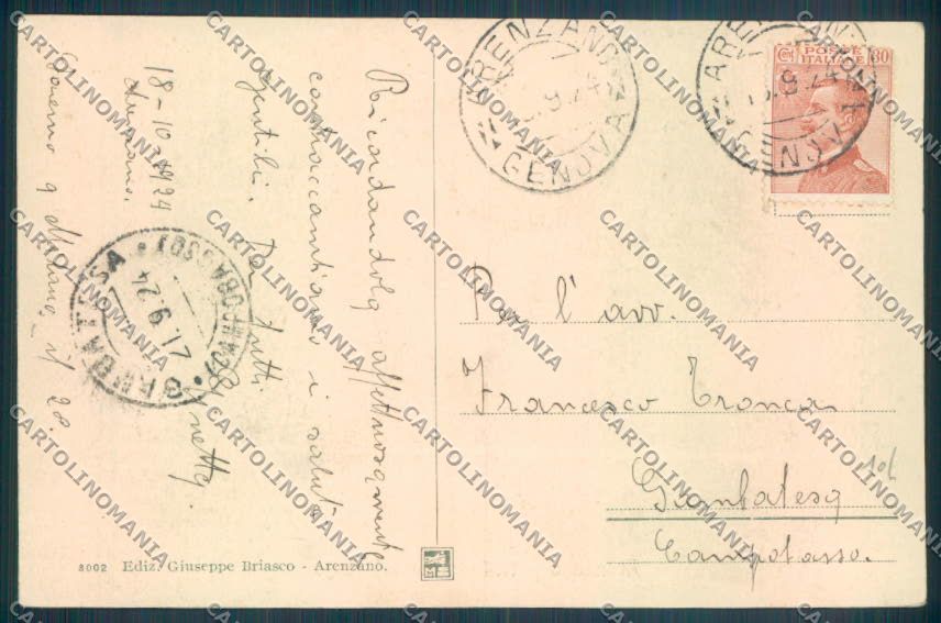 Genova Arenzano cartolina ZT0166 – retro