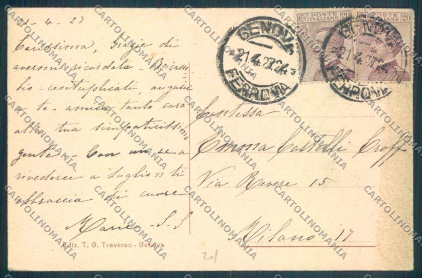 Genova Città Albaro cartolina ZT0390 – retro