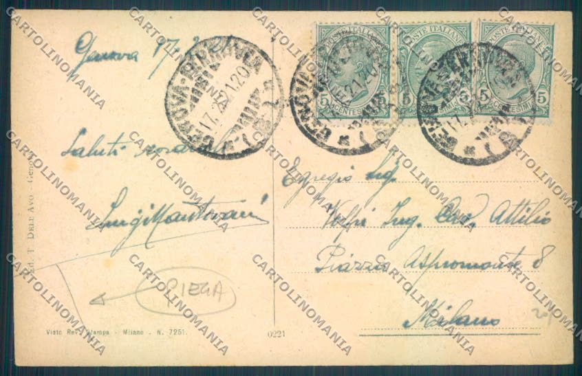 Genova Città Albaro Barca PIEGA cartolina ZT0391 – retro