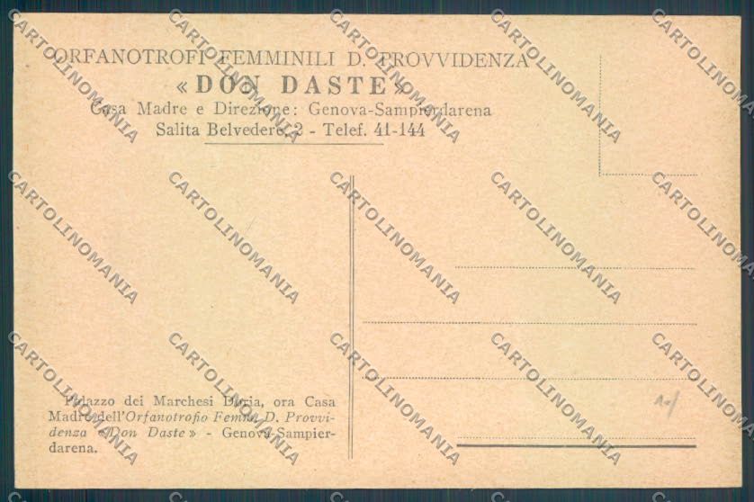 Genova Città Sampierdarena Orfanotrofio cartolina ZT0401 – retro