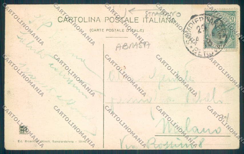 Genova Città Sampierdarena Lanterna ABRASA STRAPPINO cartolina ZT0411 – retro