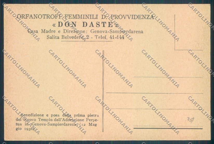 Genova Città Sampierdarena Orfanotrofio Processione cartolina ZT0415 – retro