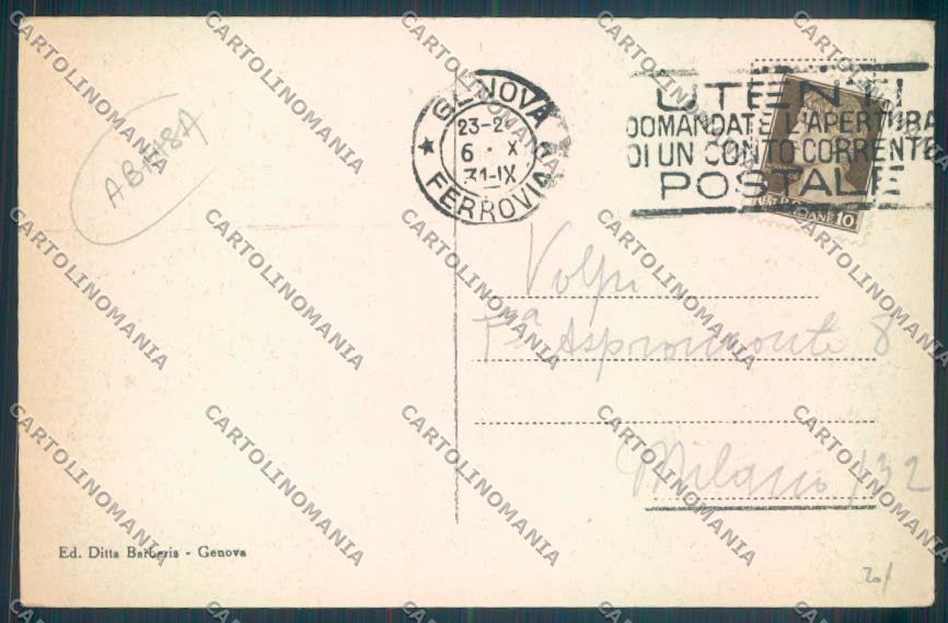 Genova Città Sturla ABRASA cartolina ZT0427 – retro