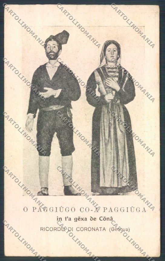 Genova Città Cornigliano Coronata Costumi cartolina ZT0453 – fronte