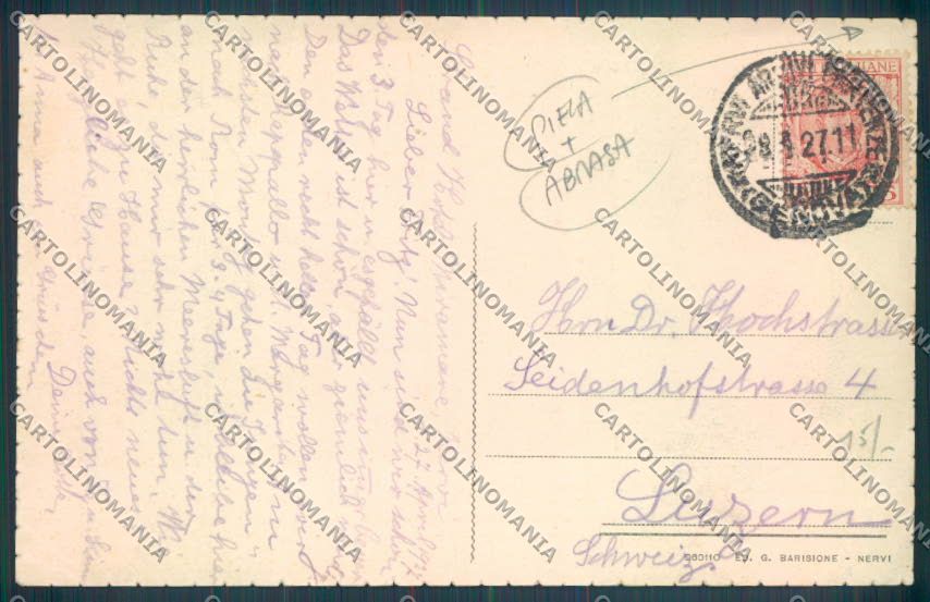 Genova Città Nervi PIEGA ABRASA cartolina ZT0481 – retro