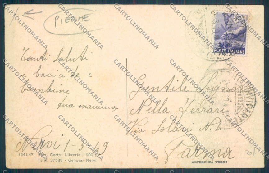 Genova Città Nervi Edicola PIEGHE cartolina ZT0490 – retro