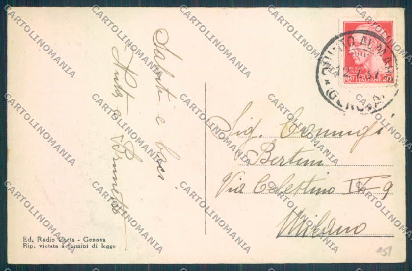 Genova Città Quinto cartolina ZT0502 – retro