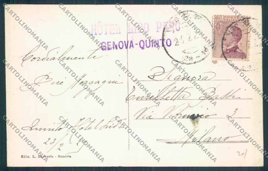 Genova Città Quinto cartolina ZT0506 – retro