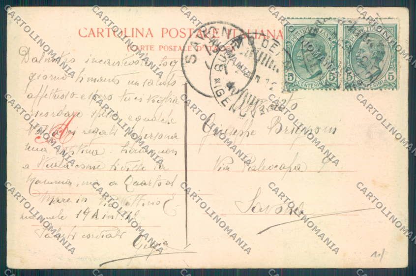 Genova Città Quarto Spedizione dei Mille cartolina ZT0511 – retro
