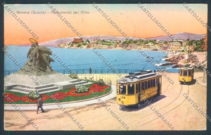 Genova Città Quarto Tram Spedizione dei Mille ABRASA cartolina ZT0516 – fronte