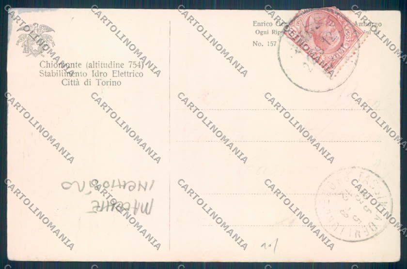 Torino Chiomonte Genta MACCHIE INCHIOSTRO cartolina ZT0774 – retro