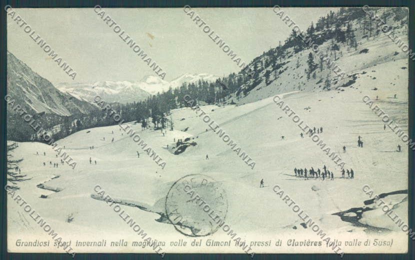 Torino Claviere Nevicata Sci cartolina ZT0813 – fronte