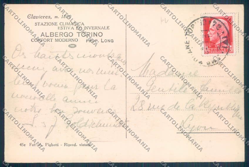 Torino Claviere Monginevro Napoleone cartolina ZT0826 – retro