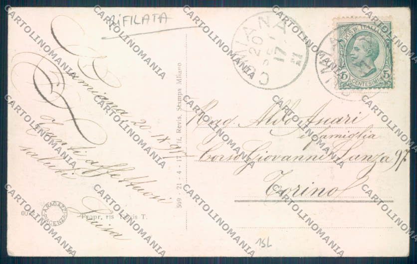 Torino Cumiana RIFILATA cartolina ZT0840 – retro