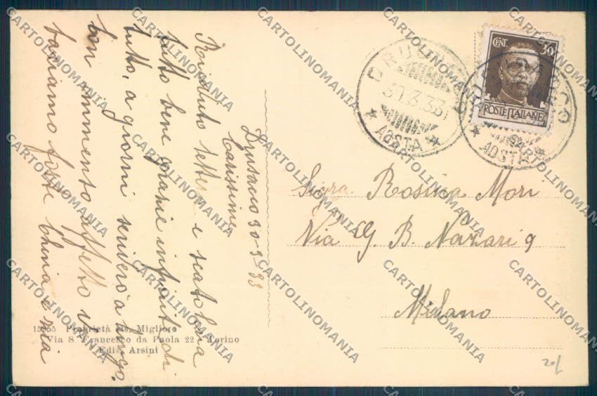 Torino Vico Canavese Drusacco cartolina ZT0865 – retro